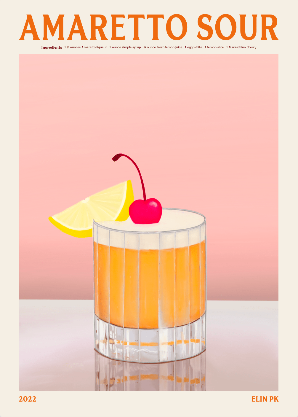 Elin PK Amaretto Sour Drink Poster Elin PK