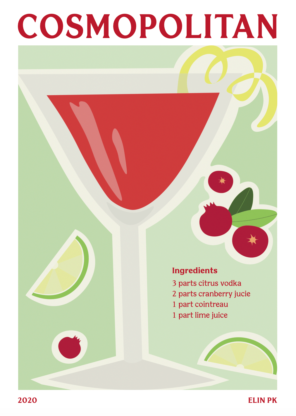 Elin PK Cosmopolitan Drink Poster Elin PK