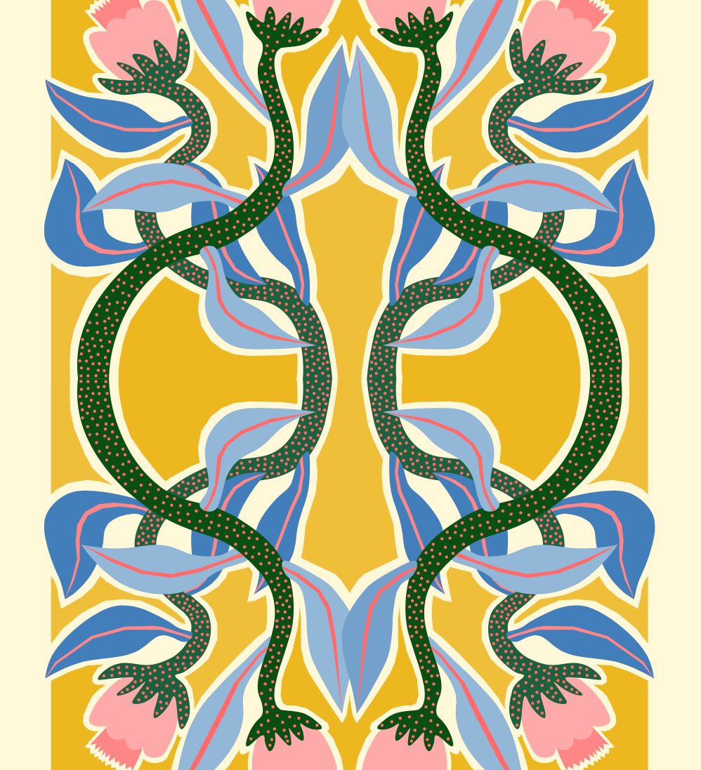 Elin PK "Fantasy flowers" II Poster | Yellow Elin PK