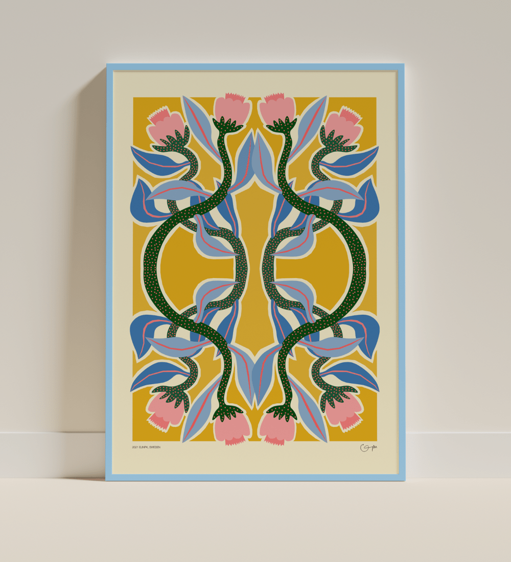 Elin PK "Fantasy flowers" II Poster | Yellow Elin PK