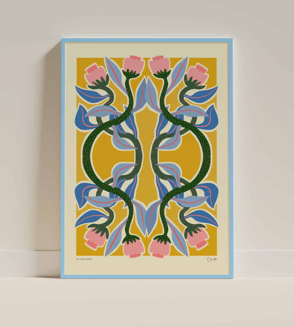 Elin PK "Fantasy flowers" II Poster | Yellow Elin PK