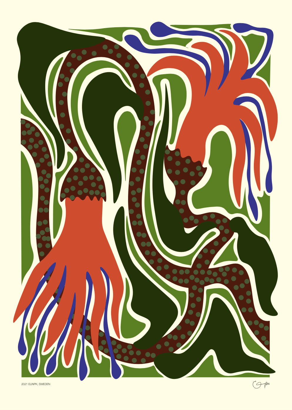 Elin PK "Flowing like the ocean" Poster | Utan text orange Elin PK