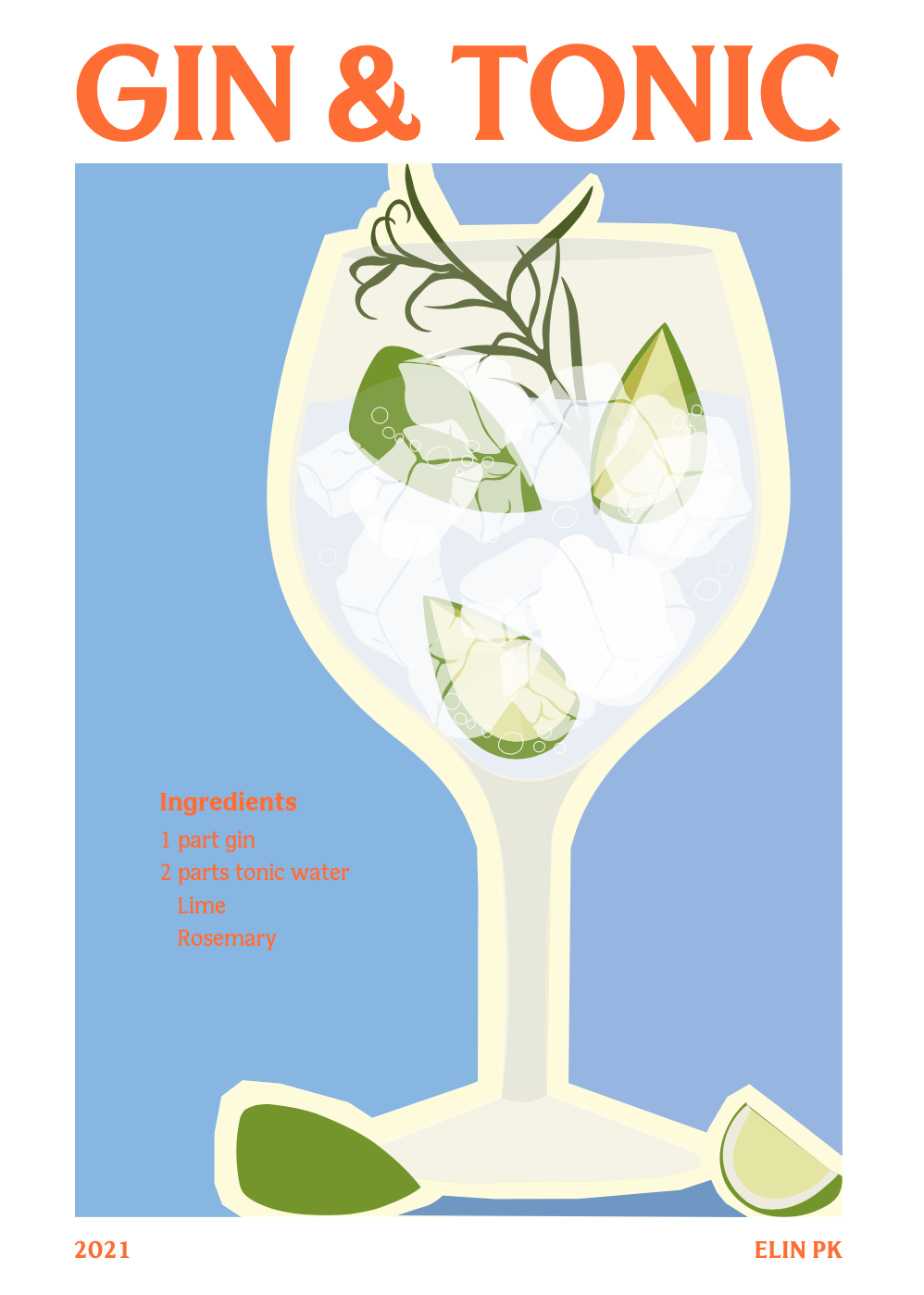 Elin PK Gin & Tonic Drink Poster Elin PK