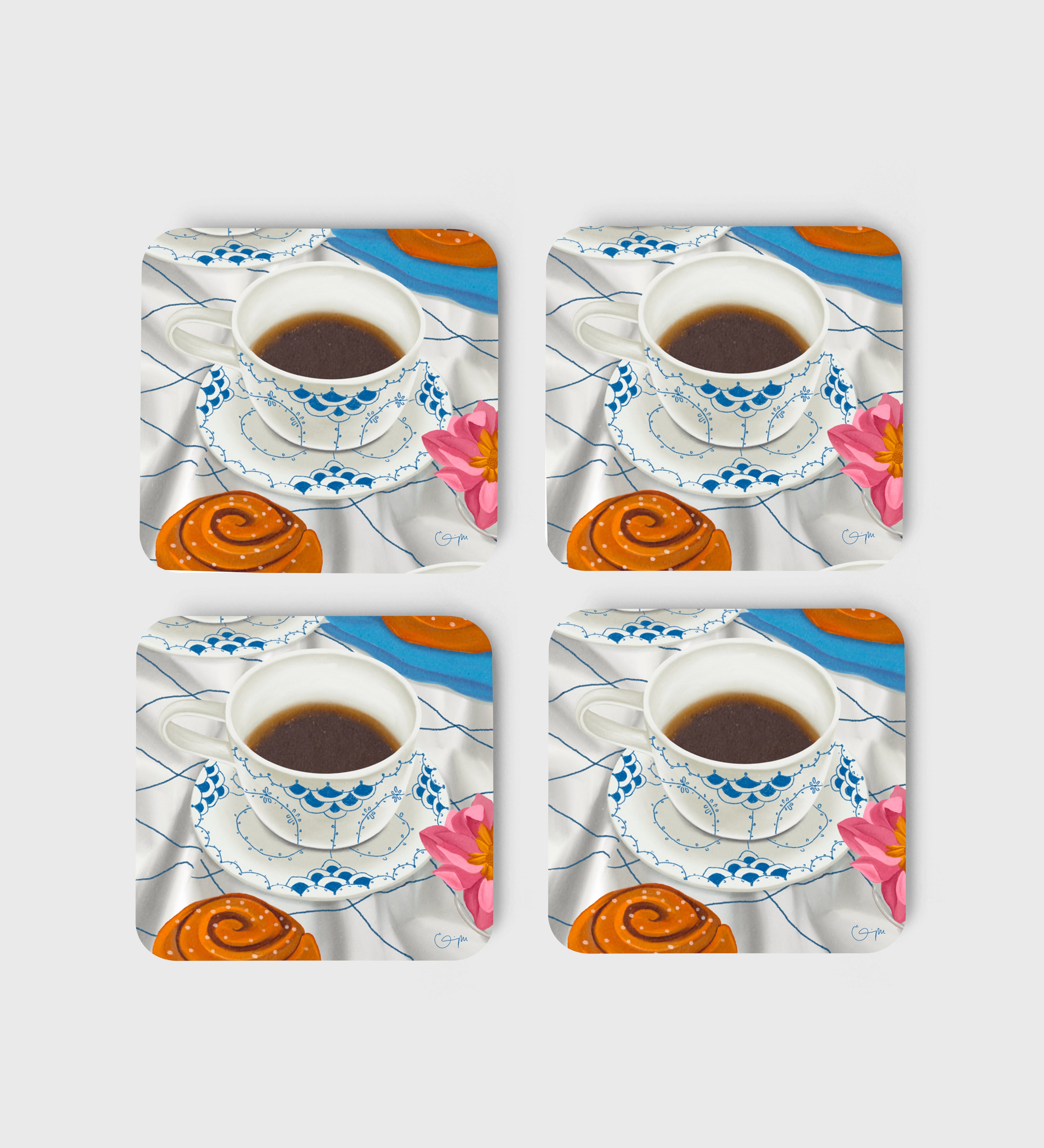 Elin PK Glasunderlägg 4 - pack Bryggkaffe Elin PK