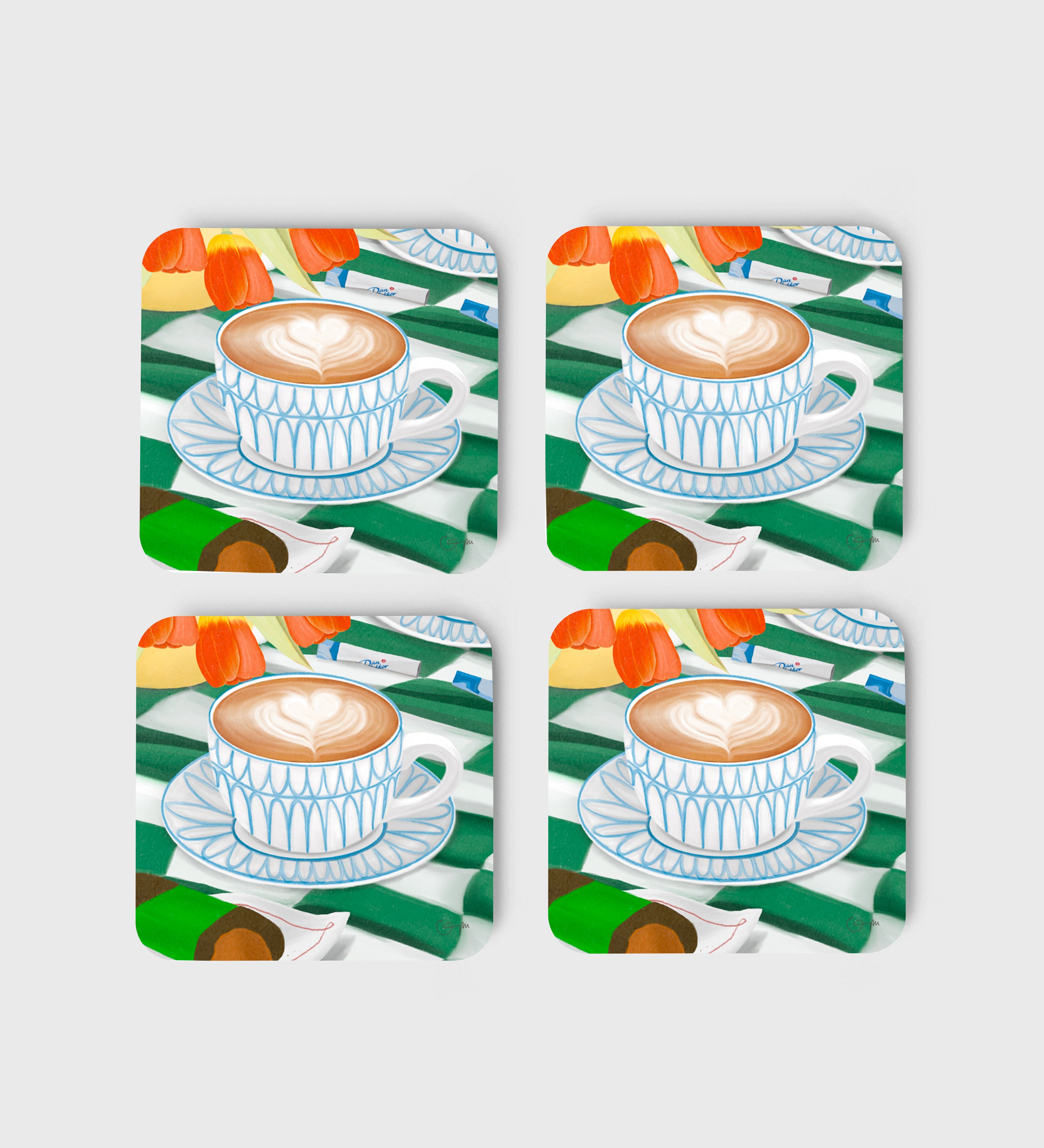 Elin PK Glasunderlägg 4 - pack Cappuccino Elin PK