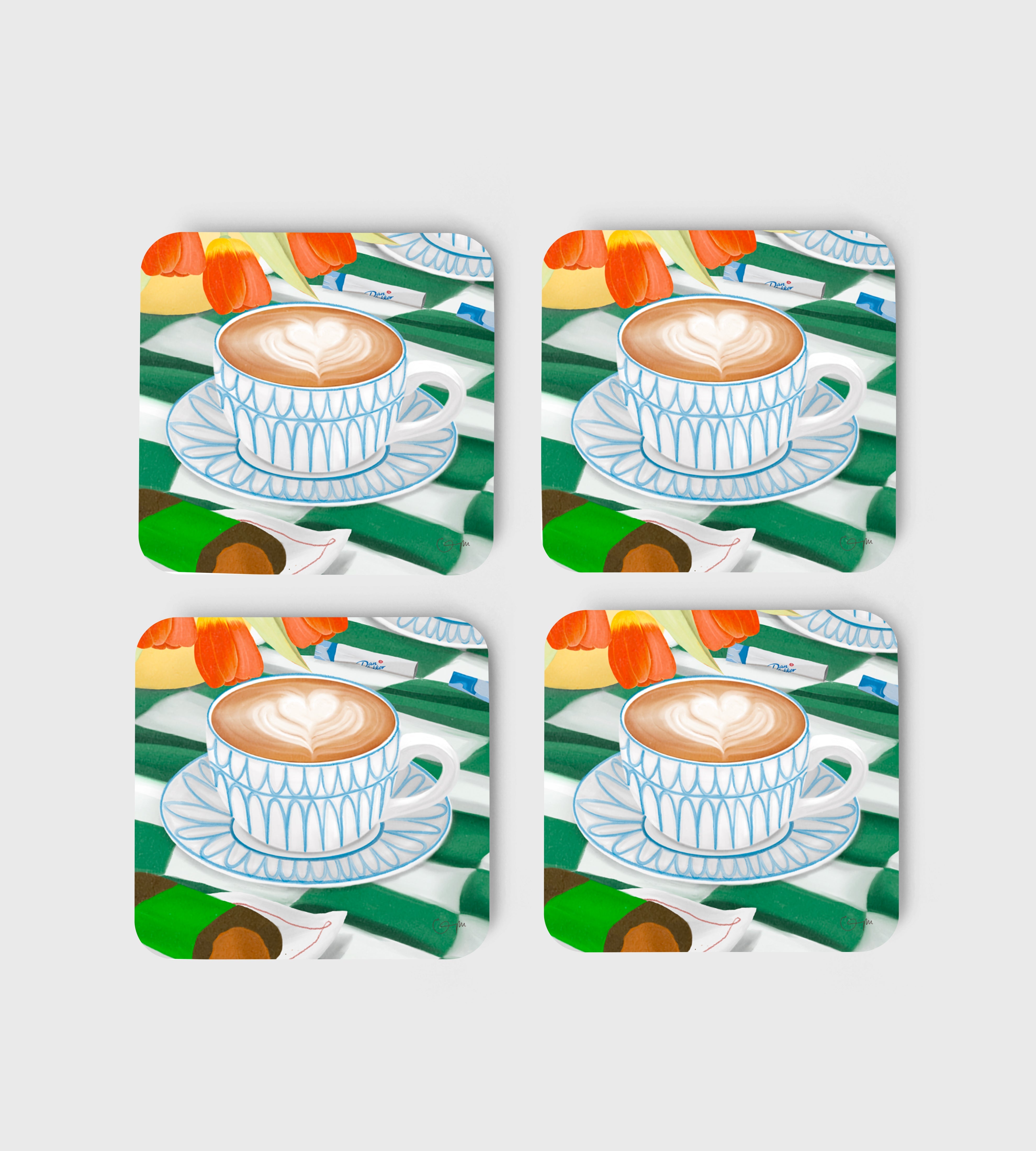 Elin PK Glasunderlägg 4 - pack Cappuccino Elin PK