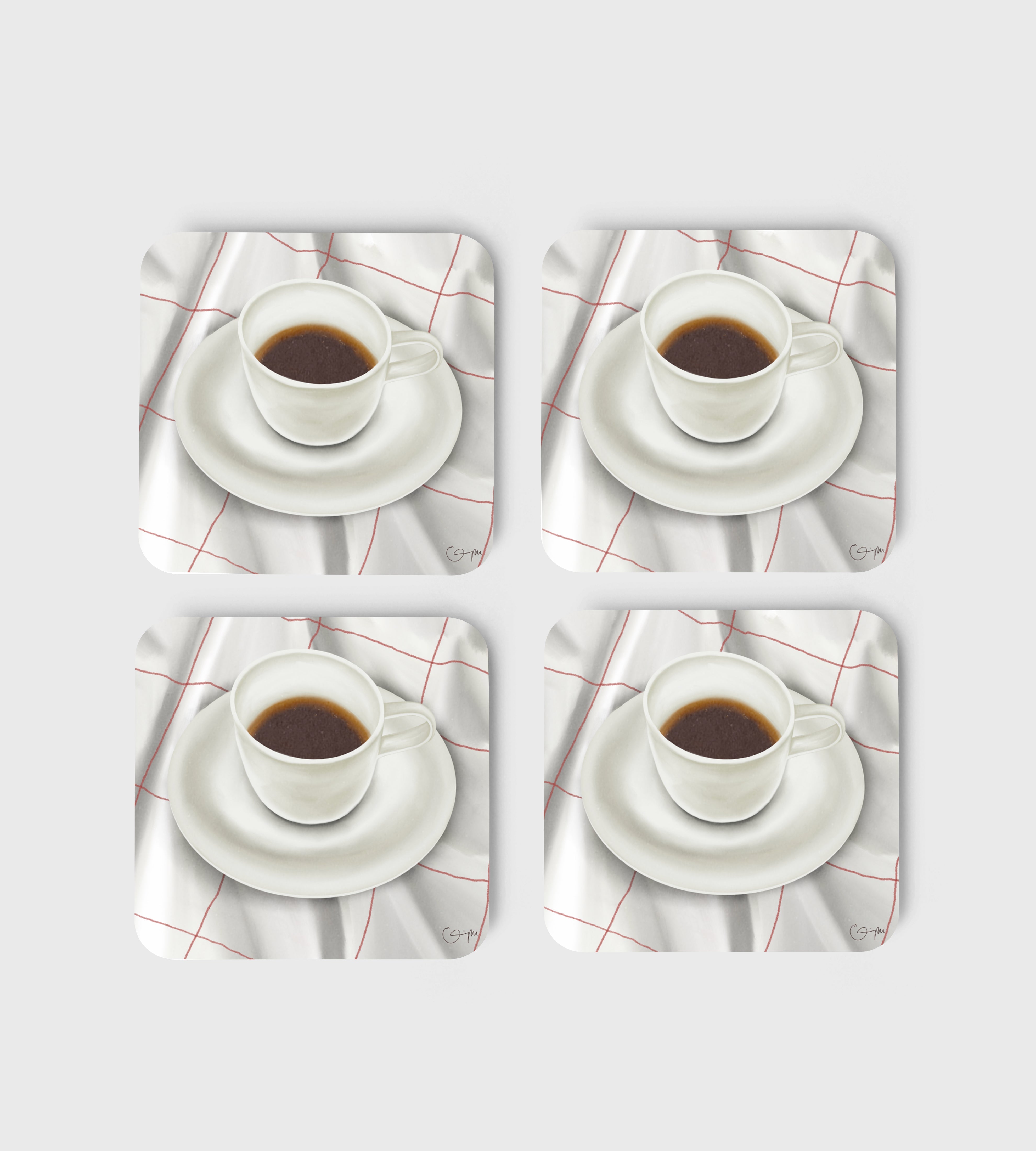 Elin PK Glasunderlägg 4 - pack Kaffe Elin PK