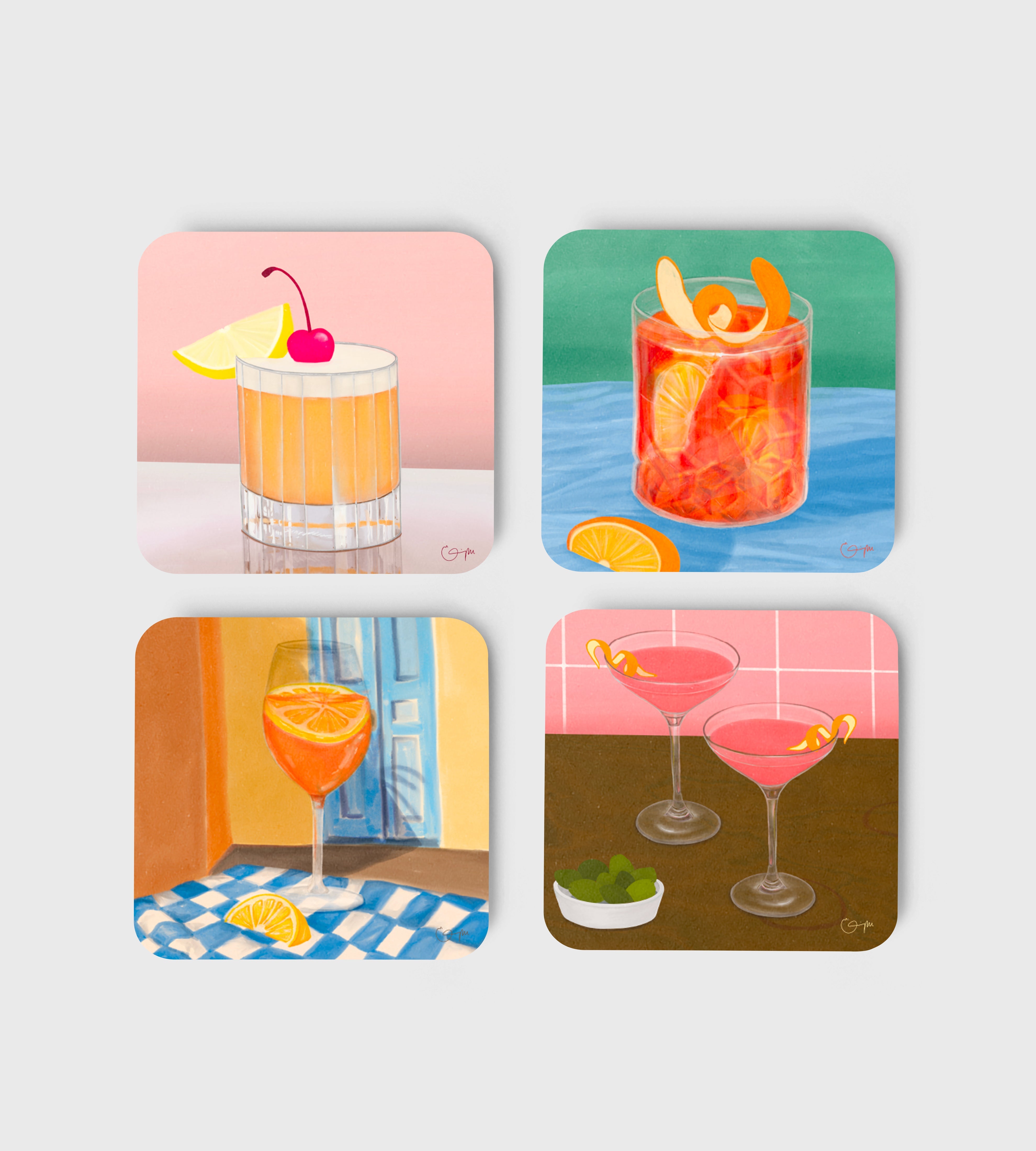 Elin PK Glasunderlägg 4 - pack mixad 2 Elin PK