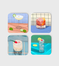 Elin PK Glasunderlägg 4 - pack mixad blå Elin PK