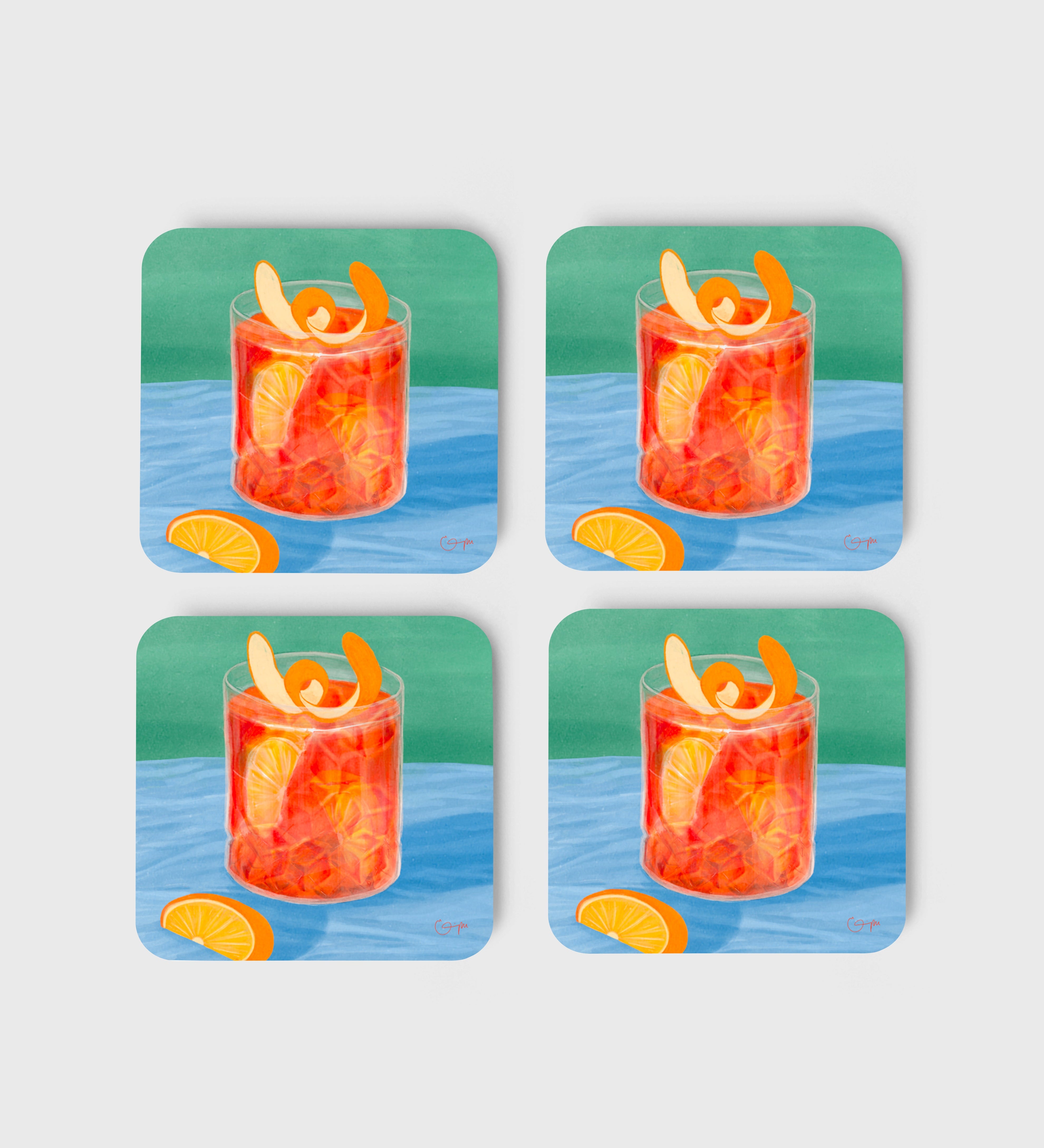 Elin PK Glasunderlägg 4 - pack Negroni Elin PK