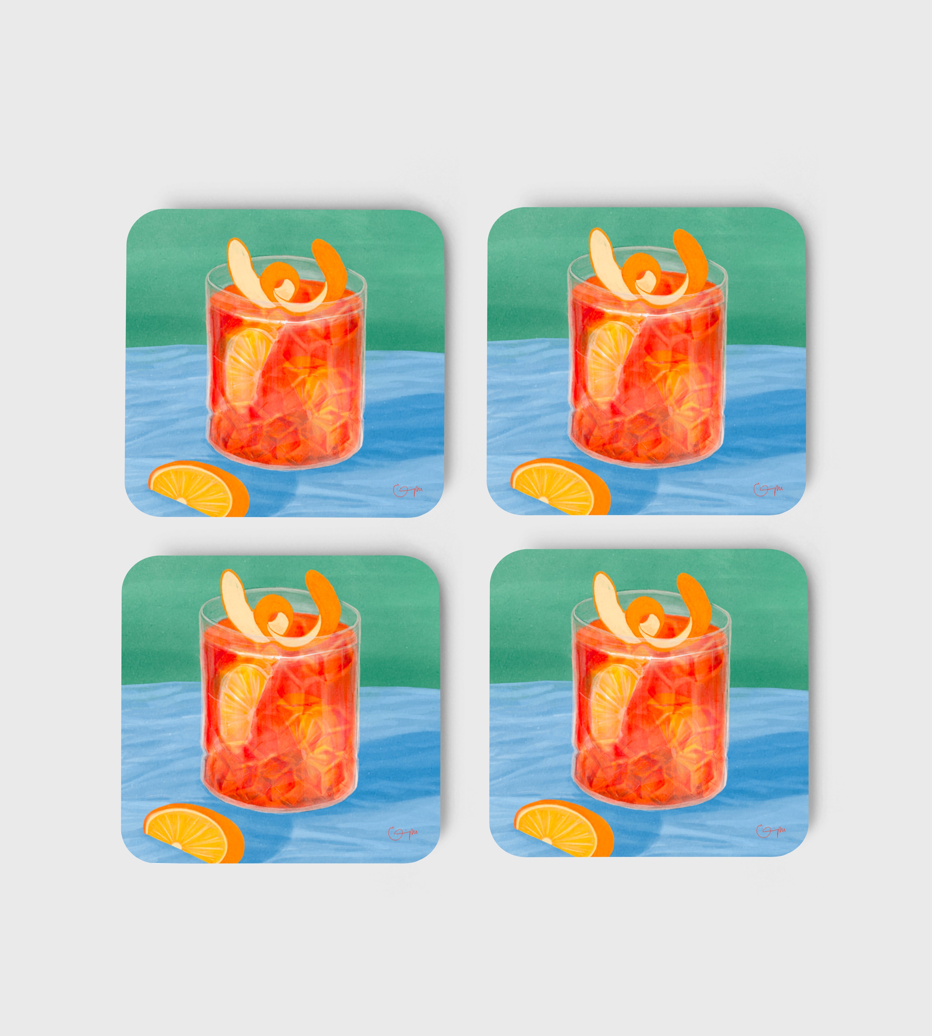 Elin PK Glasunderlägg 4 - pack Negroni Elin PK