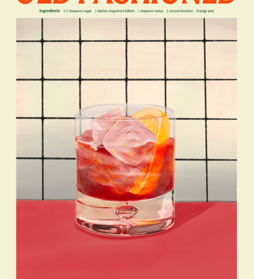 Elin PK Old Fashioned Drink Poster Elin PK