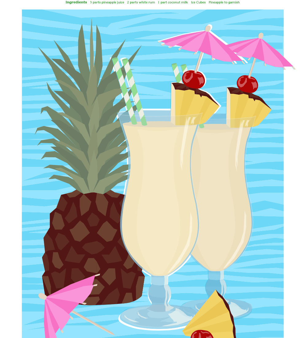 Elin PK Piña Colada Drink Poster Elin PK