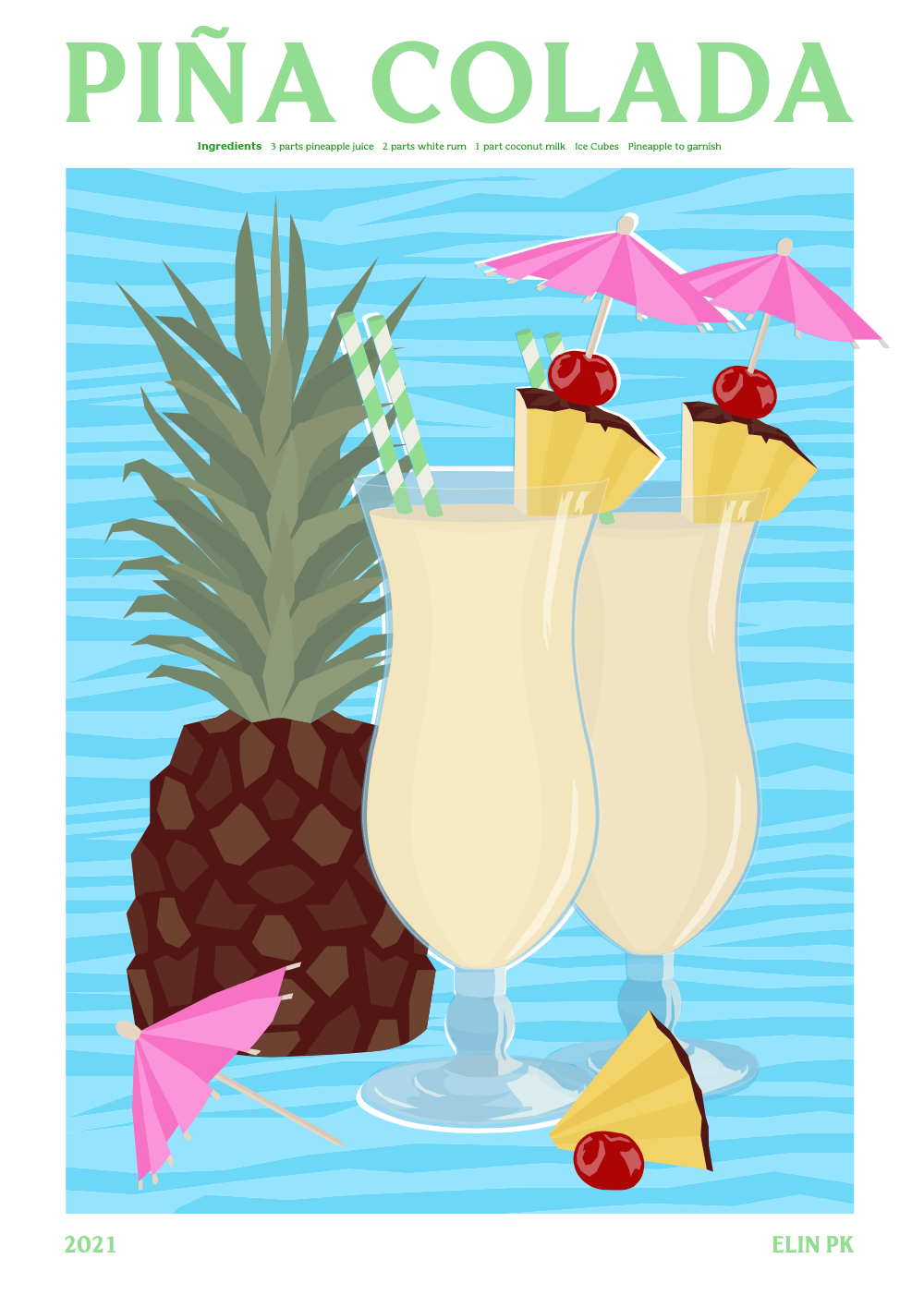 Elin PK Piña Colada Drink Poster Elin PK