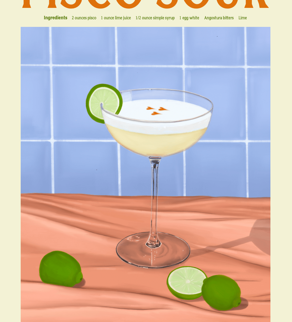 Elin PK Pisco Sour Drink Poster Elin PK