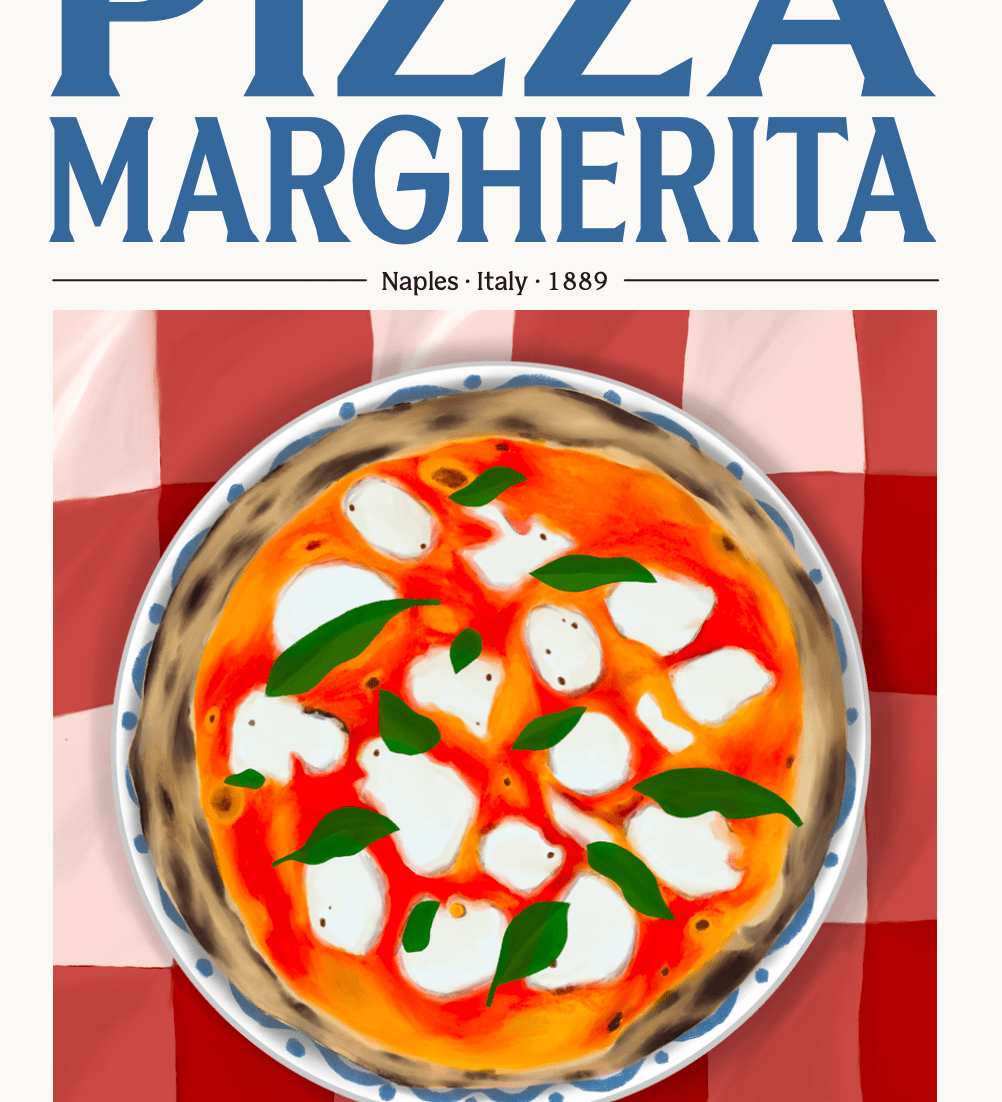 Elin PK Pizza Margherita Mat Poster Elin PK
