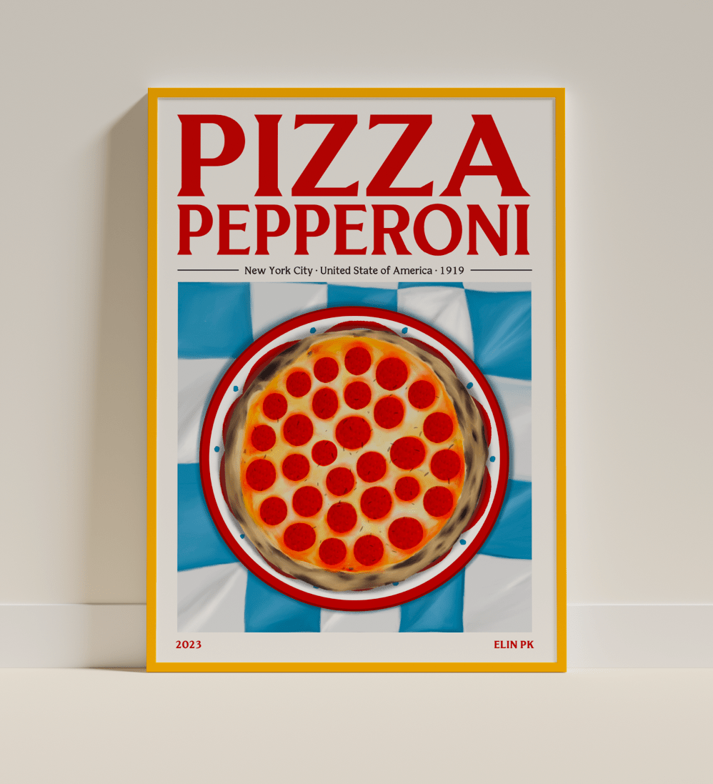 Elin PK Pizza Pepperoni Mat Poster Elin PK