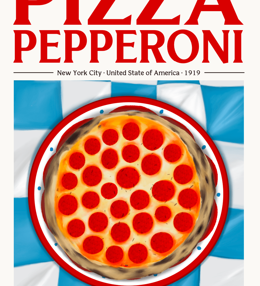 Elin PK Pizza Pepperoni Mat Poster Elin PK