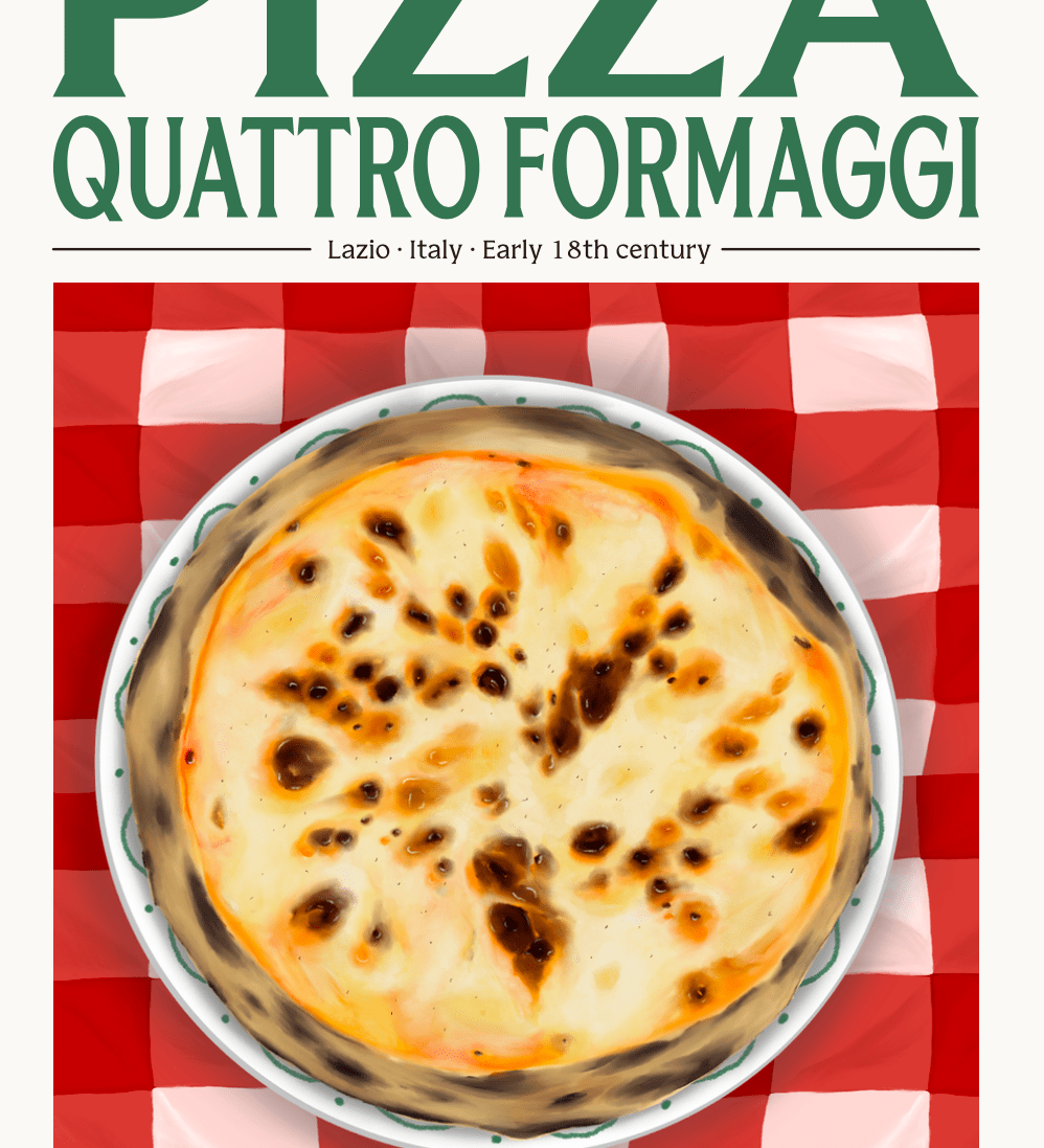 Elin PK Pizza Quattro Formaggi Mat Poster Elin PK