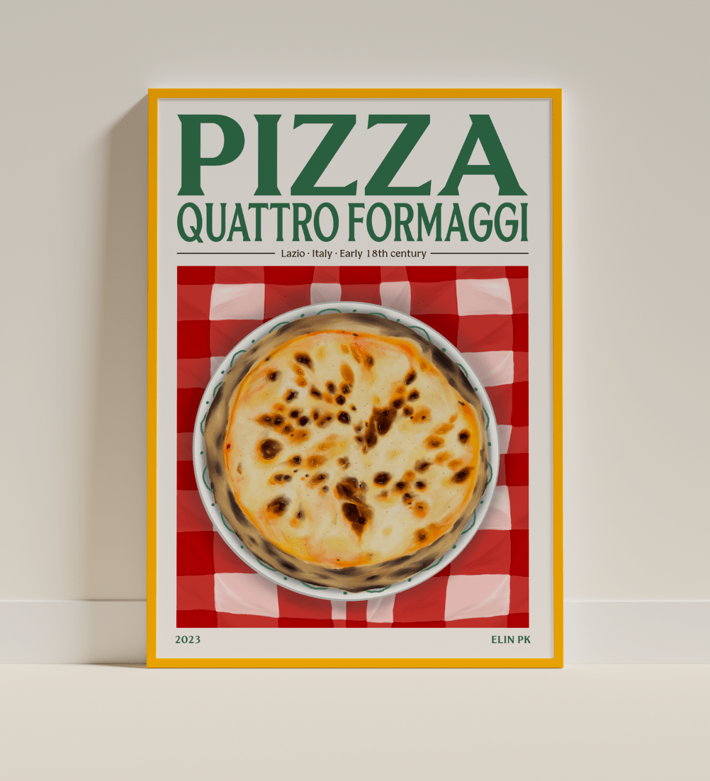 Elin PK Pizza Quattro Formaggi Mat Poster Elin PK