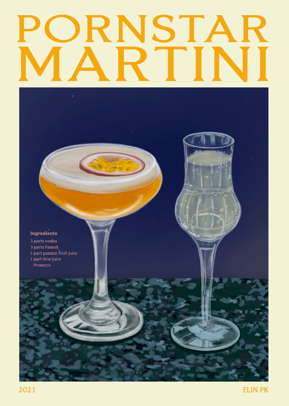 Elin PK Pornstar Martini Drink Poster Elin PK