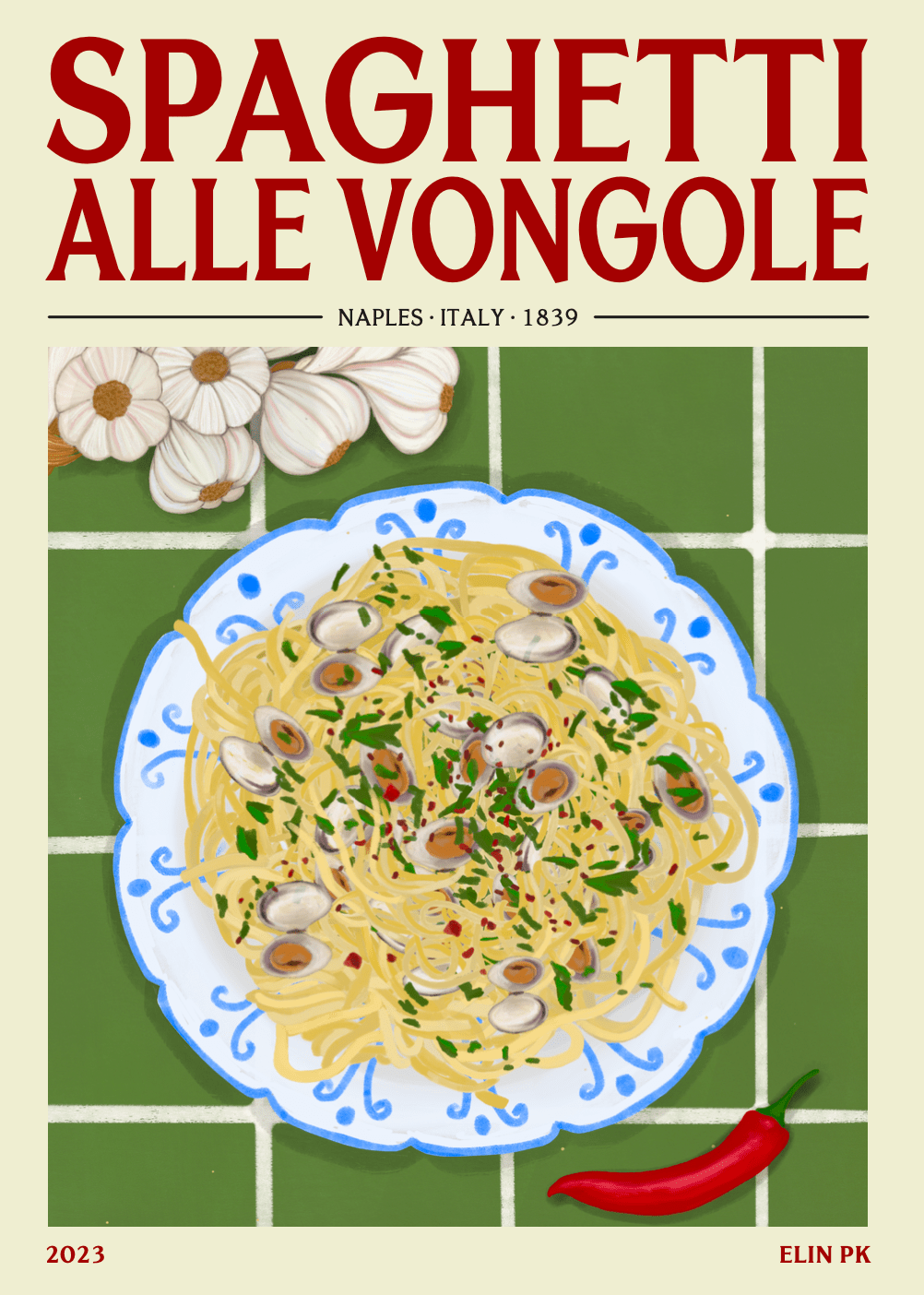 Elin PK Spaghetti Alle Vongole II Mat Poster Elin PK