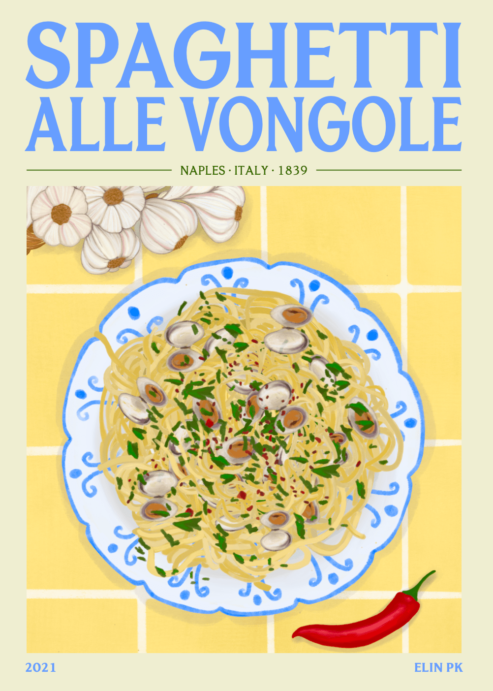 Elin PK Spaghetti alle Vongole Mat Poster Elin PK
