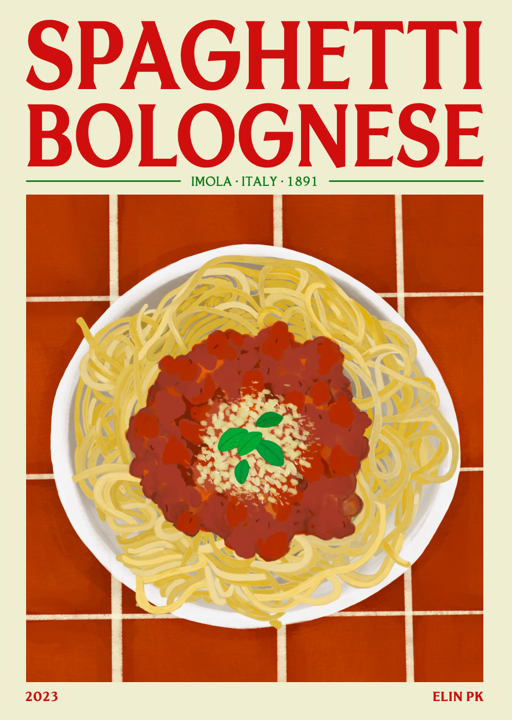 Elin PK Spaghetti Bolognese II Mat Poster Elin PK