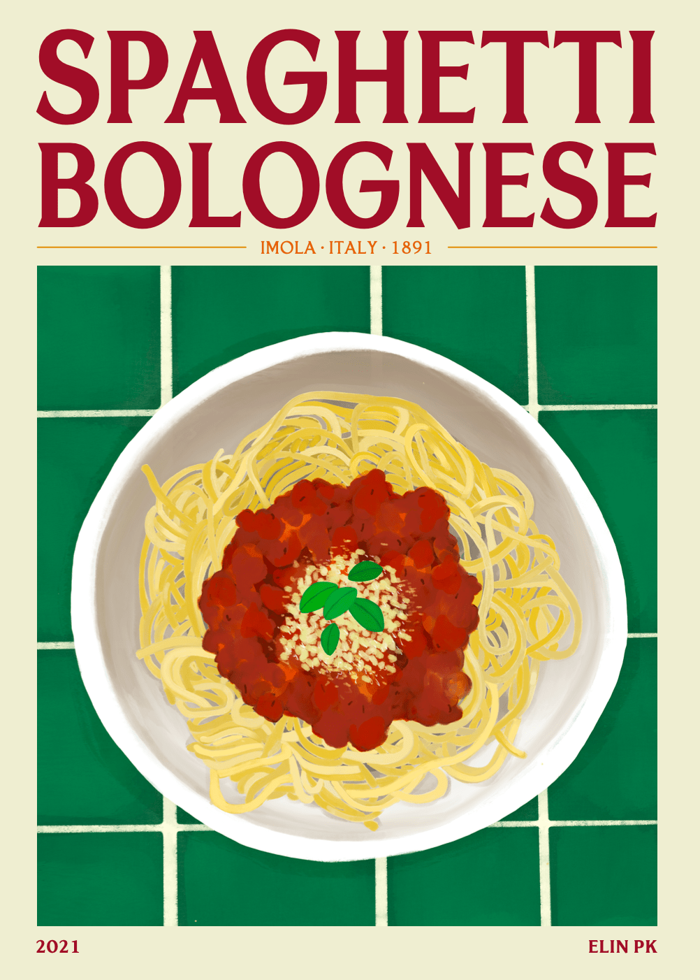Elin PK Spaghetti Bolognese Mat Poster Elin PK