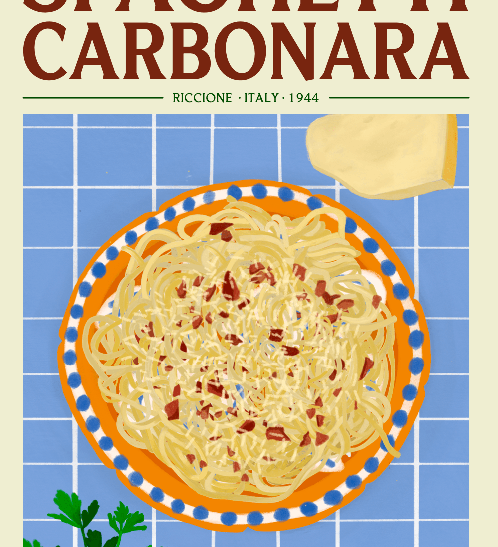 Elin PK Spaghetti Carbonara II Mat Poster Elin PK