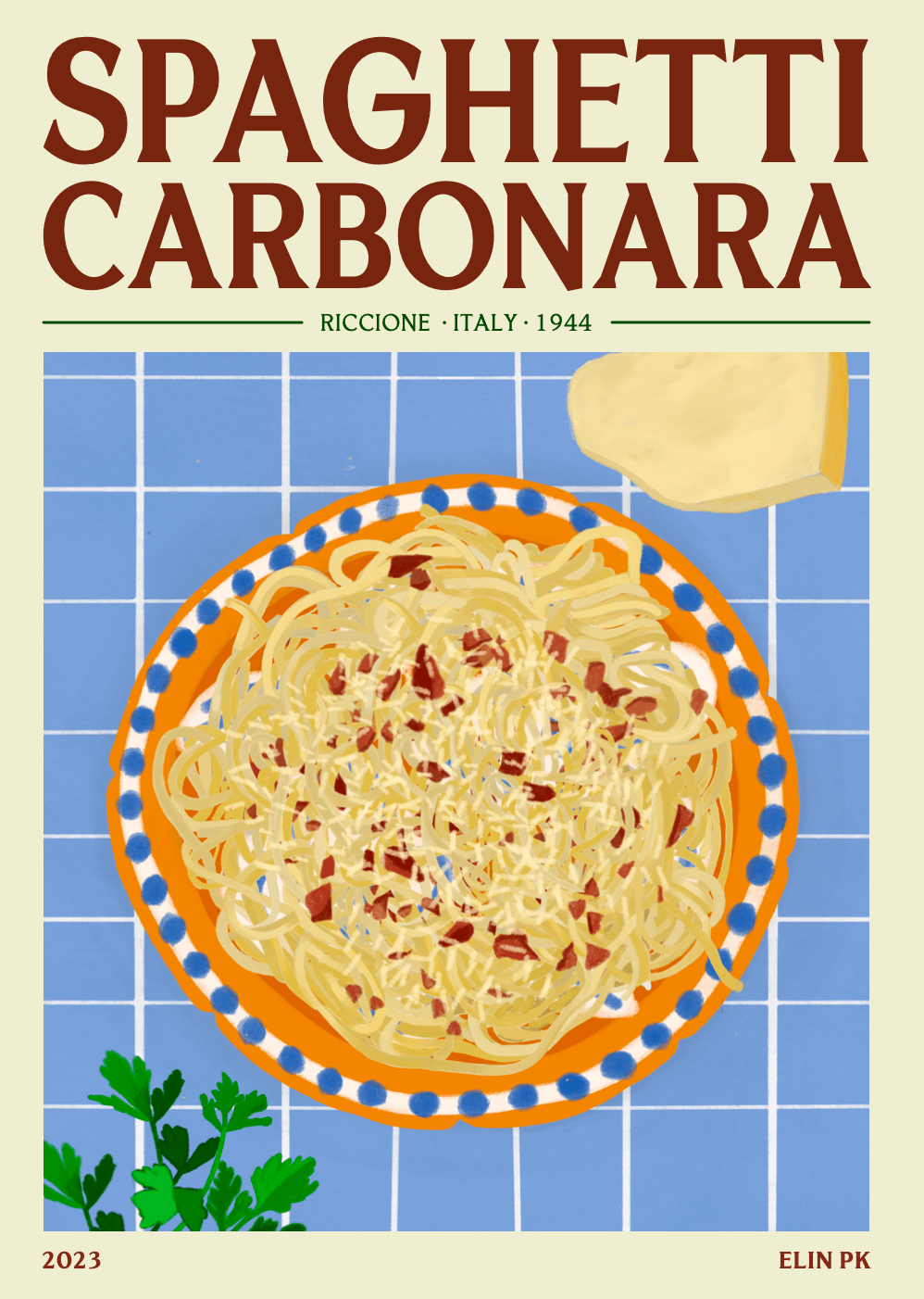 Elin PK Spaghetti Carbonara II Mat Poster Elin PK