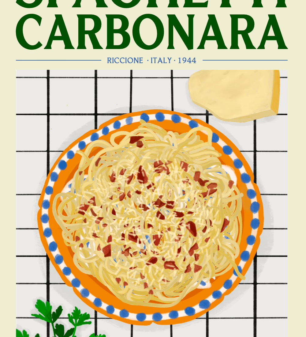 Elin PK Spaghetti Carbonara Mat Poster Elin PK