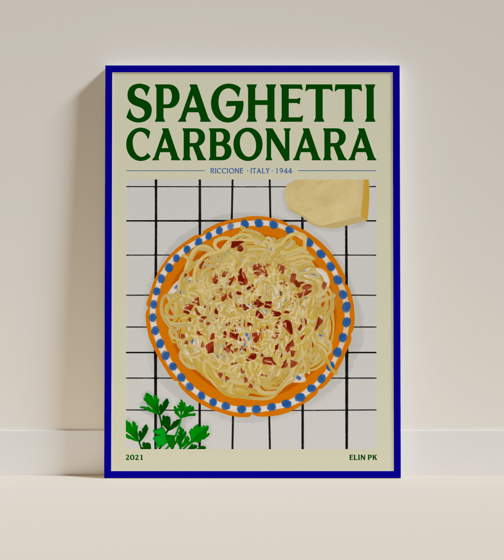 Elin PK Spaghetti Carbonara Mat Poster Elin PK