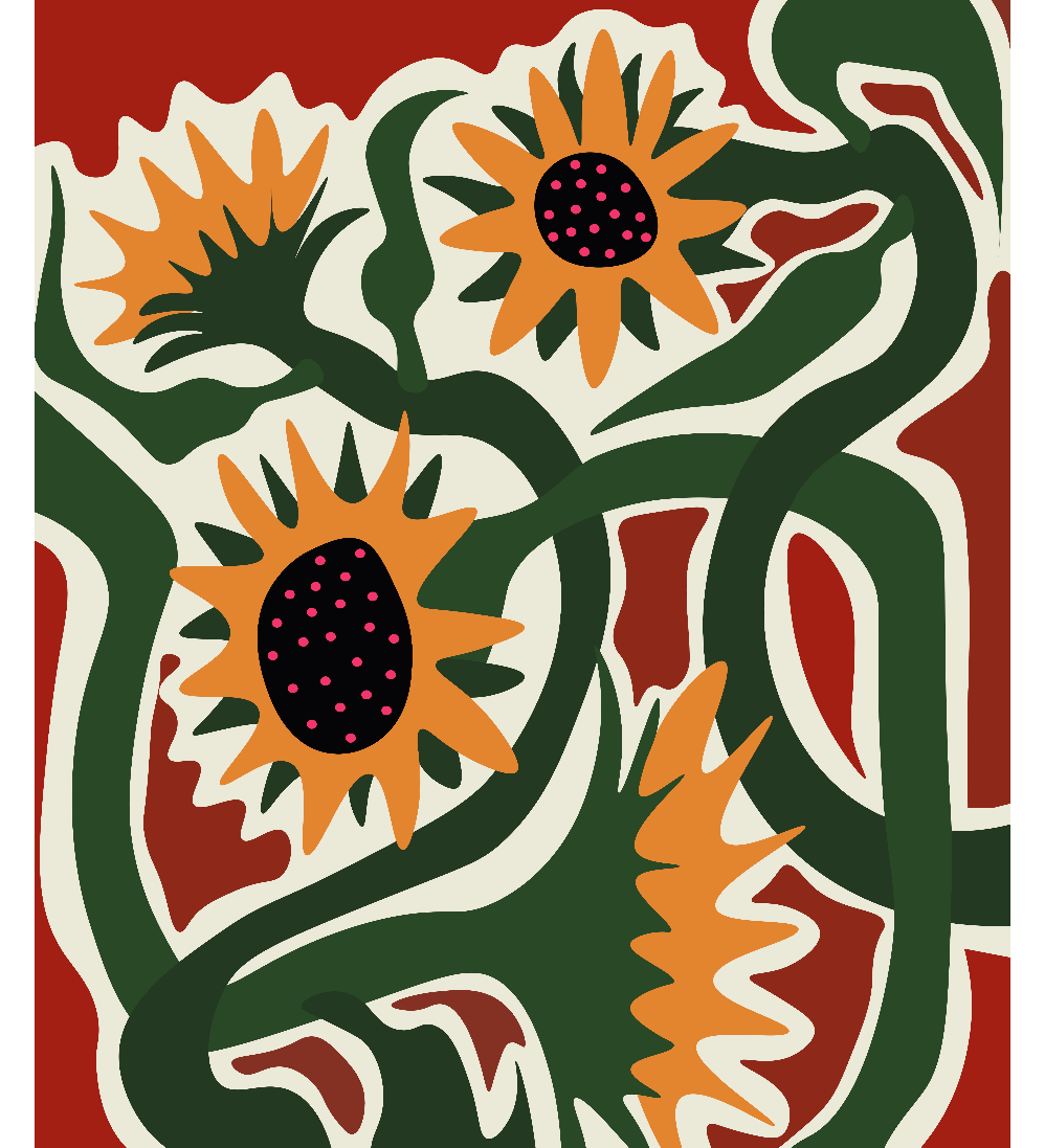 Elin PK "Sunflowers on a summer evening" Poster Elin PK