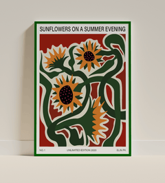 Elin PK "Sunflowers on a summer evening" Poster Elin PK