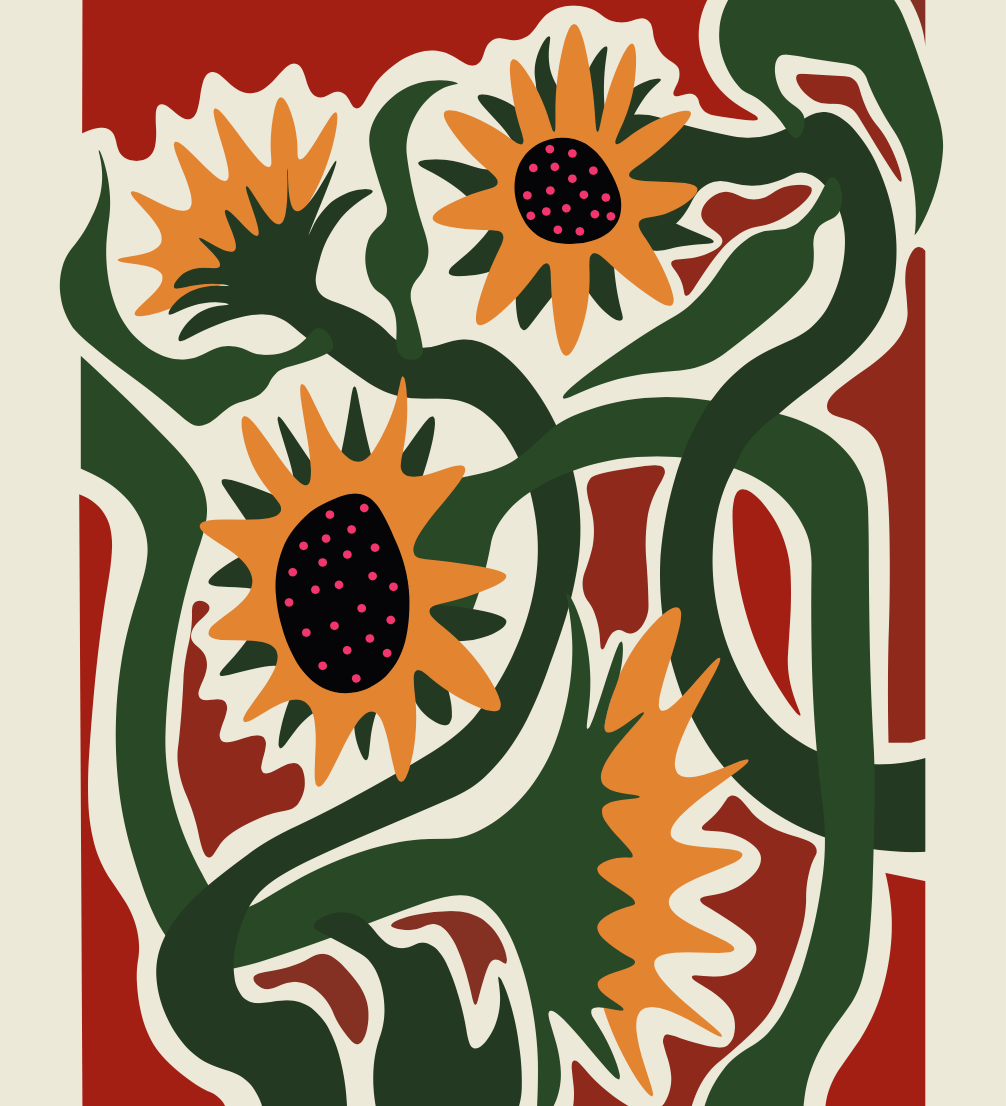 Elin PK "Sunflowers on a summerevening" Poster | Utan text Elin PK