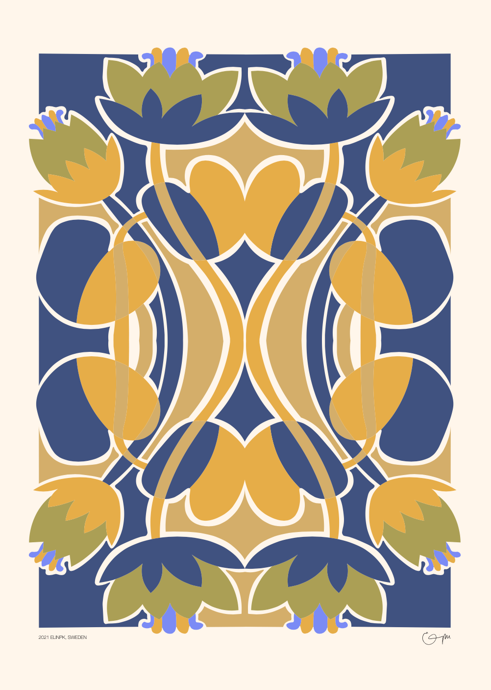 Elin PK "Water Lilies" Poster | Beige Elin PK