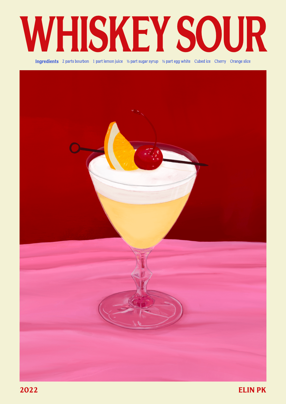 Elin PK Whiskey Sour II Drink Poster Elin PK